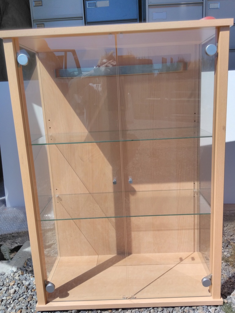 Vitrine verre et bois 68x96x33cm