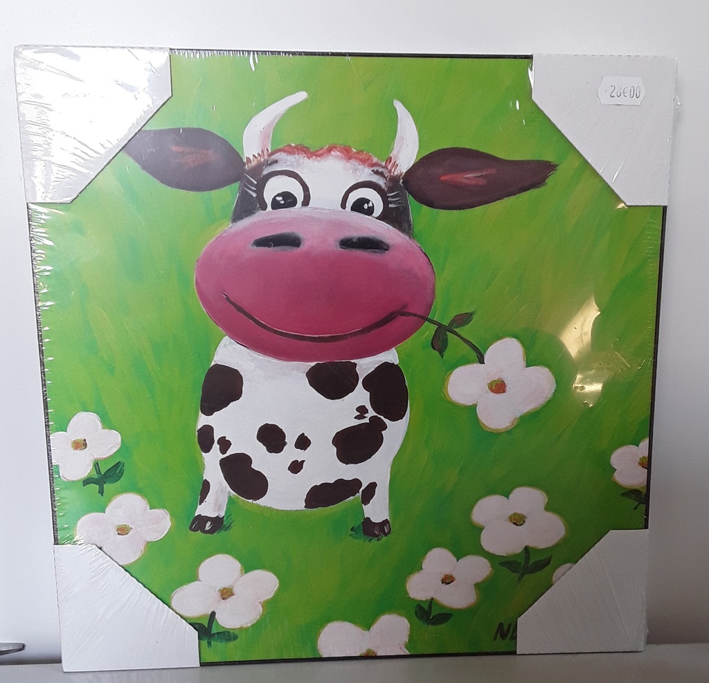 Cadre vache verte 30 x30