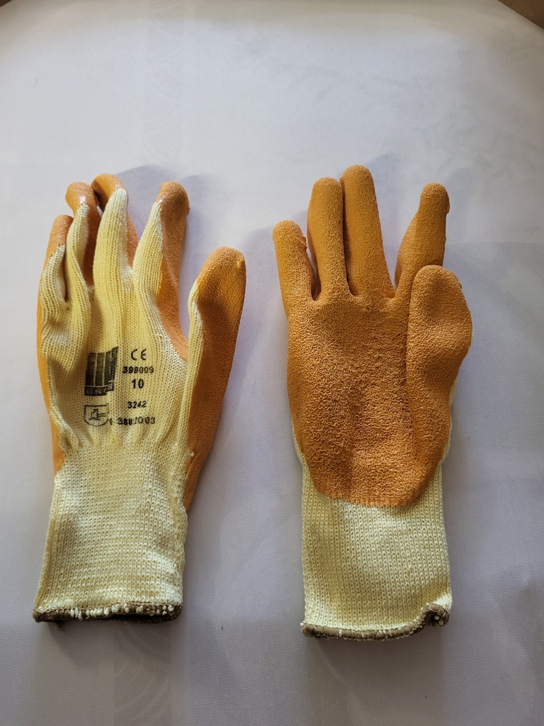 Gants orange tissu T8