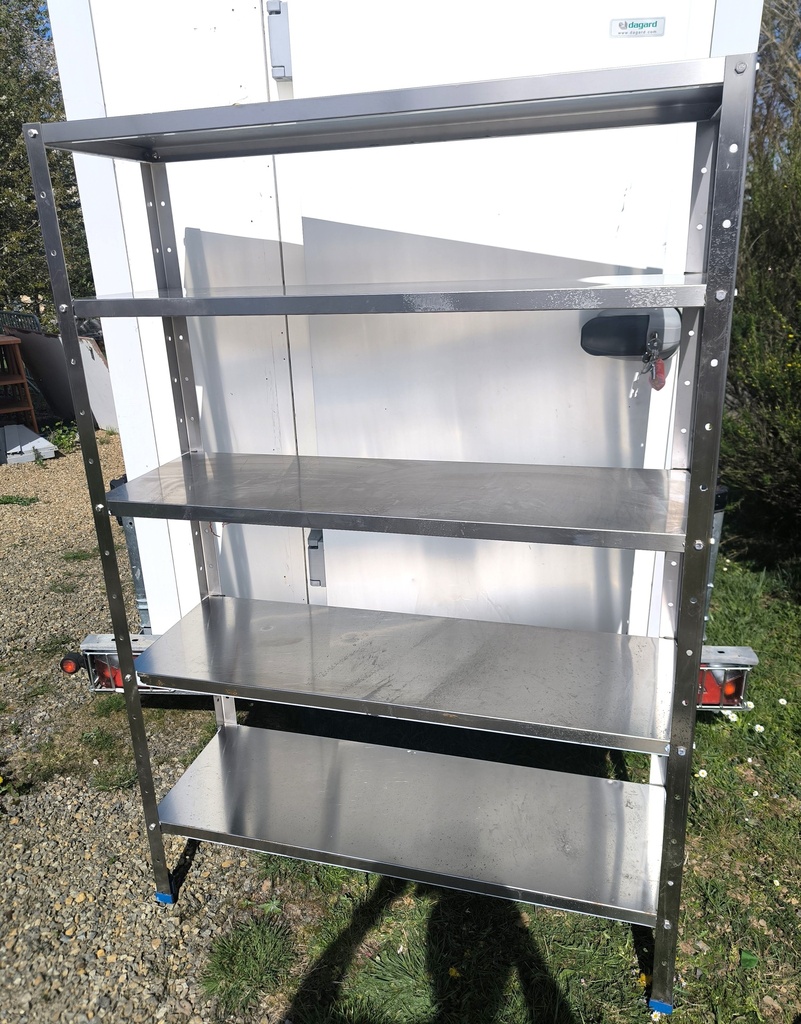 Etagère inox 120x40x175cm (lxpxh)