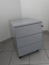 [Réfectoire] Caisson de bureau métal gris 3 tiroirs