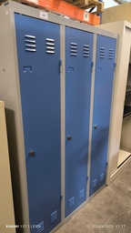 [Z3] Bloc vestiaires 3 portes bleu à cadenas